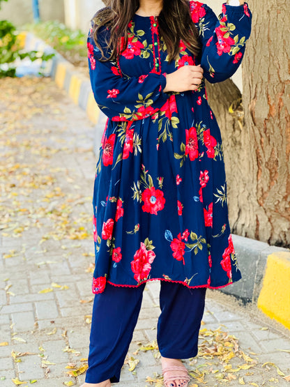 GUL E JANAAN | SHORT FROCK WITH TROUSER / LINEN STUFF / FABRIC