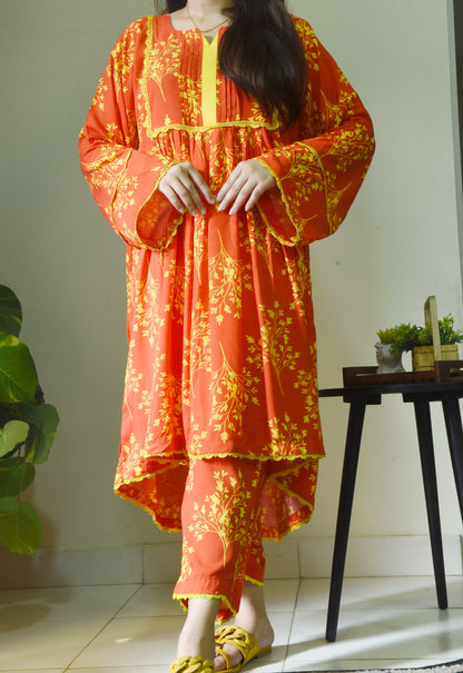 Introducing Gul-e-Shokh: Exquisite Printed Summer Linen Stitched Suit for Womens