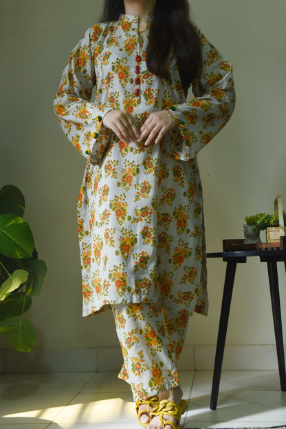 FLORAL PRINTED PURE LAWN STITCHED SUIT FOR WOMENS