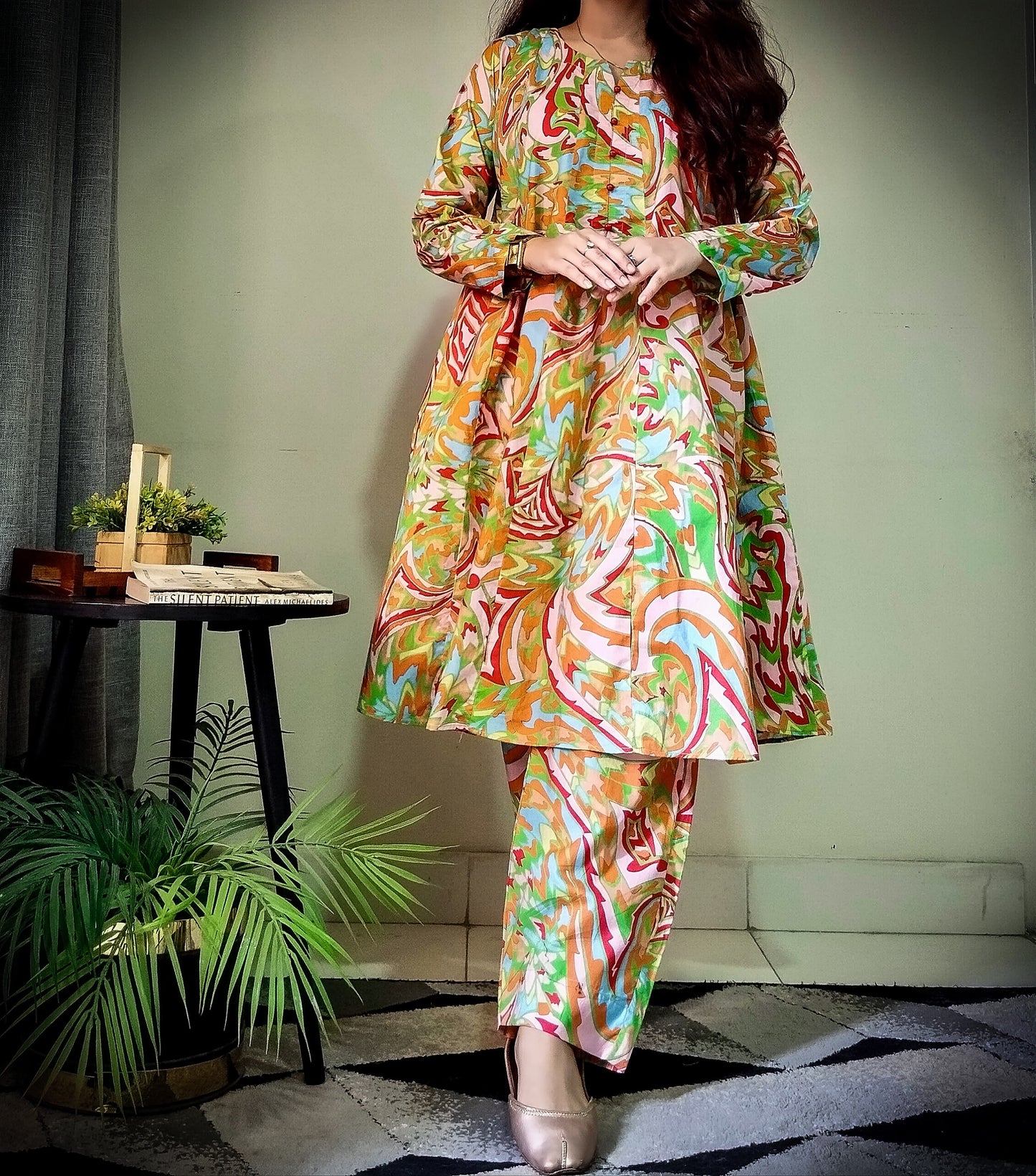 GUL E ZEHRA | FULL FLARE PANEL FROCK | SINGLE PIECE | FABRIC CAMBRIC